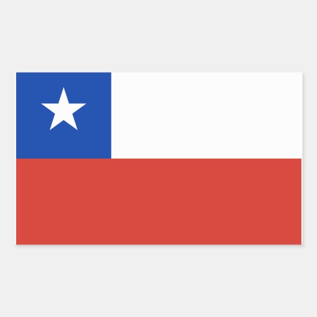 Pegatina Rectangular Bandera de Chile Pegatinas Bandera de Chile (Anverso)