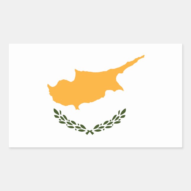 Pegatina Rectangular Bandera de Chipre (Anverso)