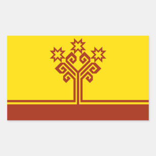 Pegatina Rectangular Bandera de Chuvashia