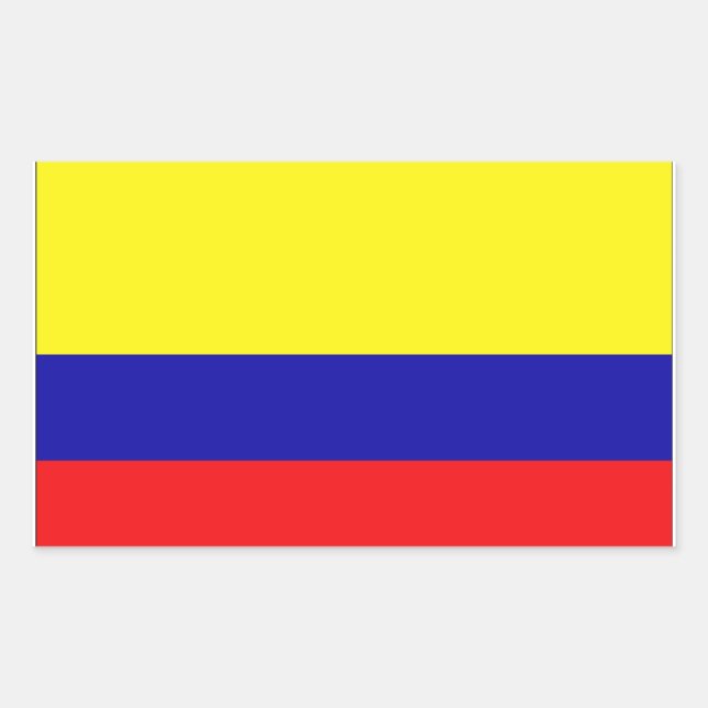 Pegatina Rectangular Bandera de Colombia (Anverso)