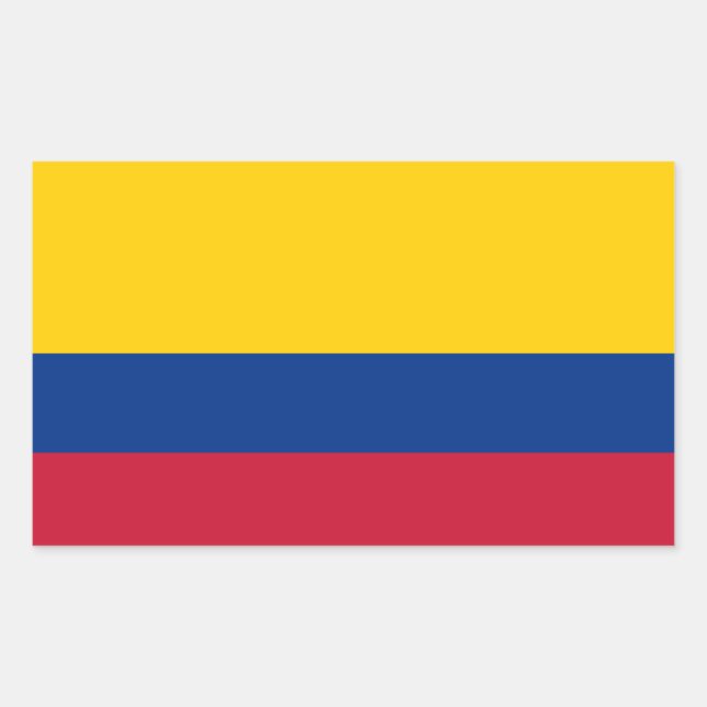 Pegatina Rectangular Bandera de Colombia (Anverso)