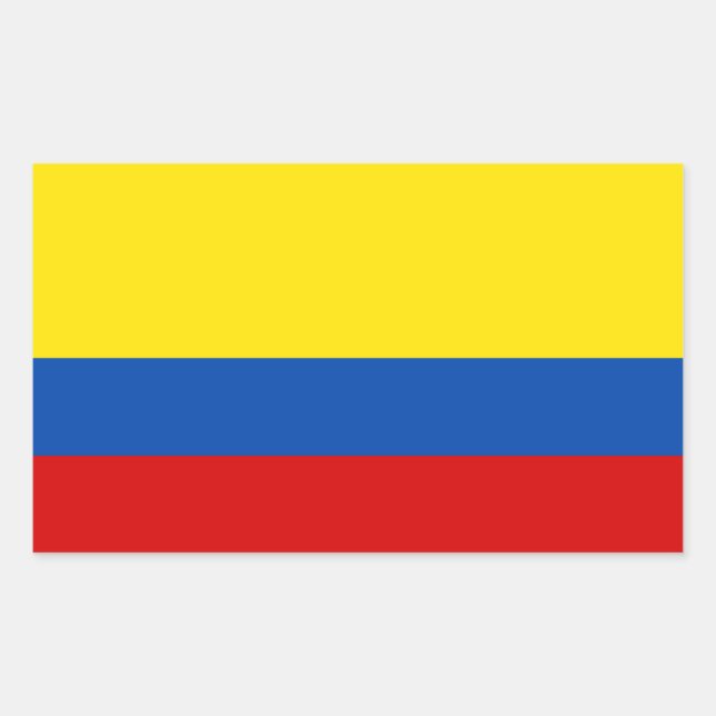 Pegatina Rectangular Bandera de Colombia (Anverso)