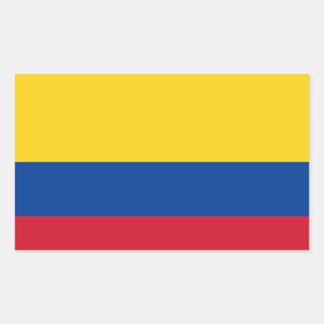 Pegatina Rectangular Bandera de Colombia (Anverso)