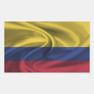 Pegatina Rectangular Bandera de Colombia