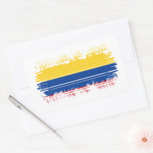 Pegatina Rectangular Bandera de Colombia