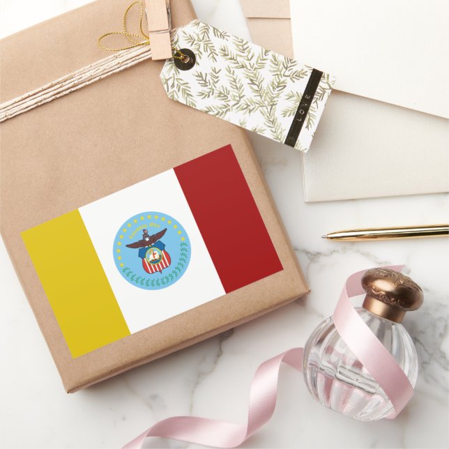 Pegatina Rectangular Bandera de Colón (Ohio) (Regalar)