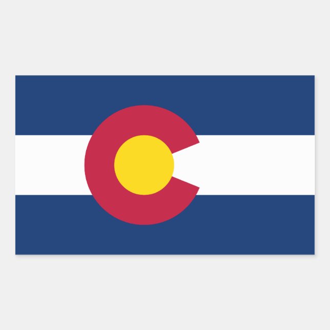 Pegatina Rectangular Bandera de Colorado (Anverso)