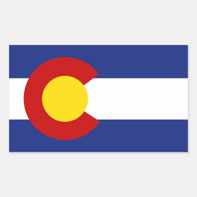 Pegatina Rectangular Bandera de Colorado (Anverso)