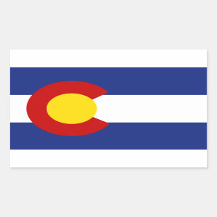 Pegatina Rectangular Bandera de Colorado