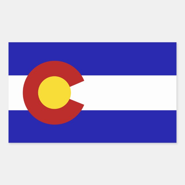Pegatina Rectangular Bandera de Colorado (Anverso)