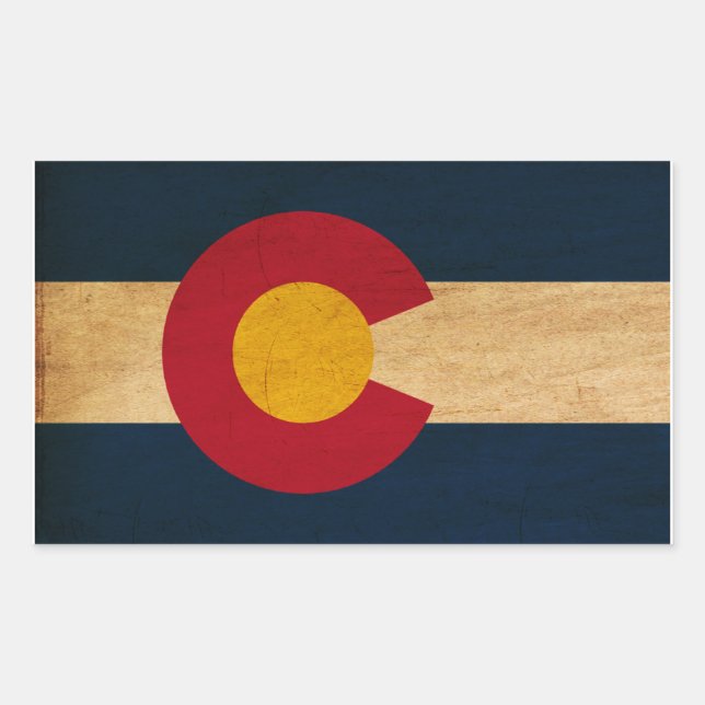 Pegatina Rectangular Bandera de Colorado (Anverso)