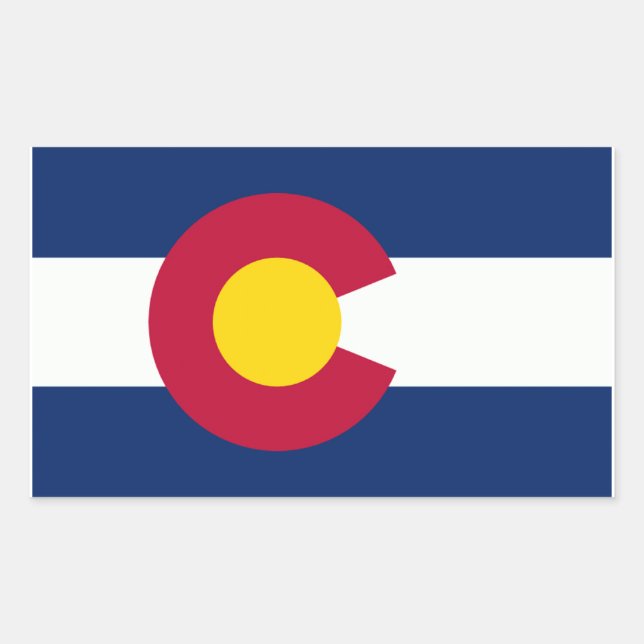 Pegatina Rectangular Bandera de Colorado (Anverso)