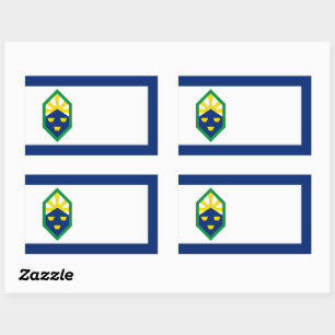 Pegatina Rectangular Bandera de Colorado Springs, Colorado