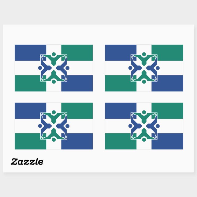 Pegatina Rectangular Bandera de Columbia, Missouri (Hoja)