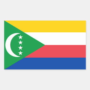Pegatina Rectangular Bandera de Comoras