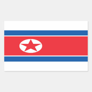 Pegatina Rectangular Bandera de Corea del Norte