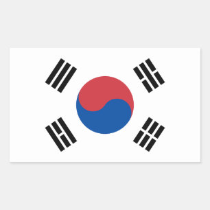 Pegatina Rectangular Bandera de Corea del Sur