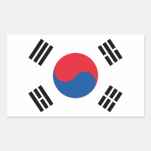 Pegatina Rectangular Bandera de Corea del Sur