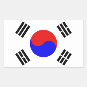 Pegatina Rectangular Bandera de Corea del Sur