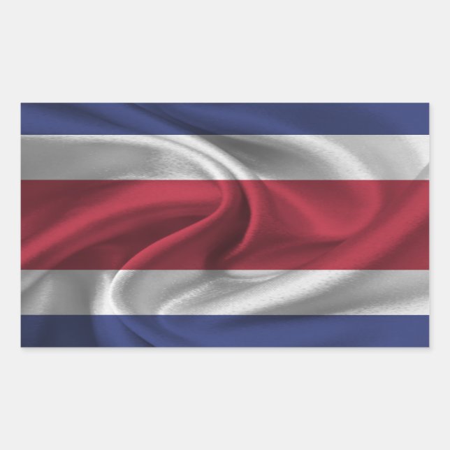 Pegatina Rectangular Bandera de Costa Rica (Anverso)