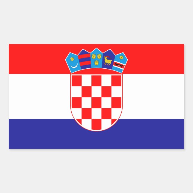 Pegatina Rectangular Bandera de Croacia (Anverso)