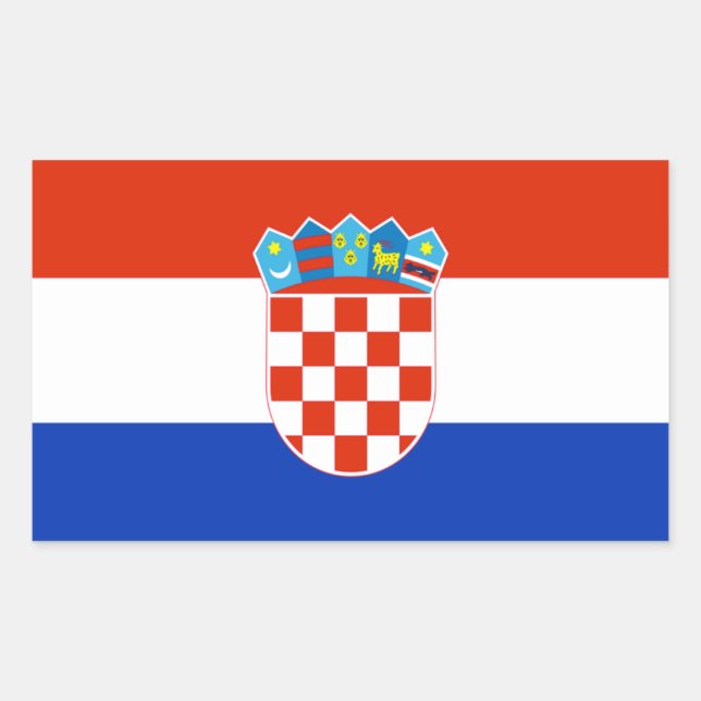 Pegatina Rectangular Bandera de Croacia (Anverso)