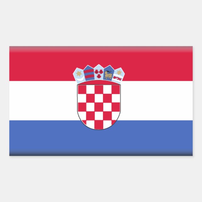 Pegatina Rectangular Bandera de Croacia (Anverso)