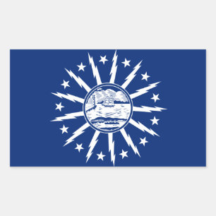 Pegatina Rectangular Bandera de CUATRO búfalos