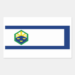 Pegatina Rectangular Bandera de CUATRO Colorado Springs