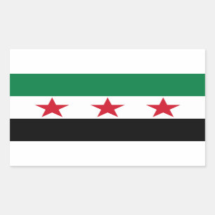 Pegatina Rectangular Bandera de CUATRO Siria