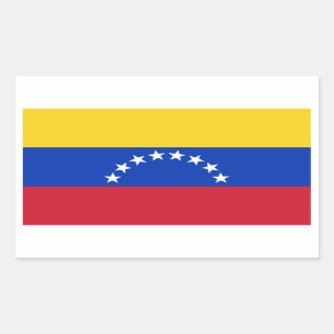 Pegatina Rectangular Bandera de CUATRO Venezuela