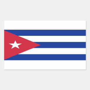 Pegatina Rectangular Bandera de Cuba