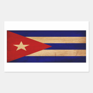 Pegatina Rectangular Bandera de Cuba