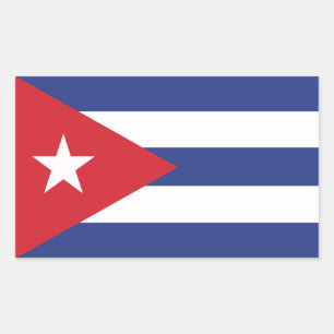 Pegatina Rectangular Bandera de Cuba