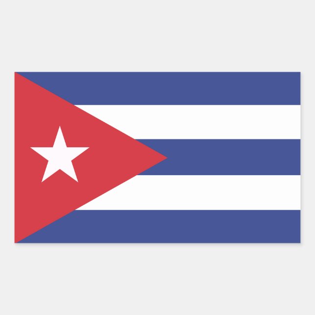 Pegatina Rectangular Bandera de Cuba (Anverso)