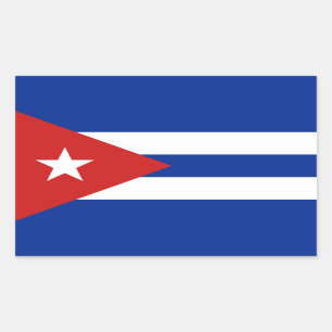 Pegatina Rectangular Bandera de Cuba