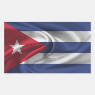 Pegatina Rectangular Bandera de Cuba