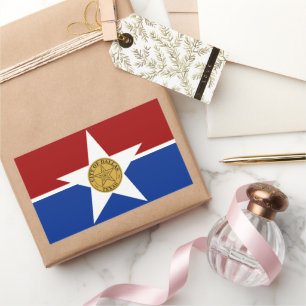 Pegatina Rectangular Bandera de Dallas (Texas) City