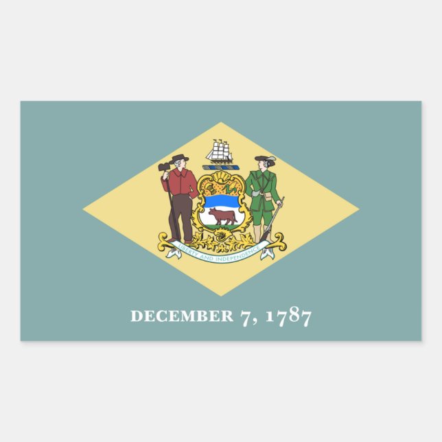 Pegatina Rectangular Bandera de Delawarean, Bandera de Delaware (Anverso)