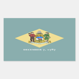 Pegatina Rectangular Bandera de Delawarean, Bandera de Delaware
