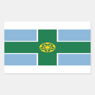 Pegatina Rectangular Bandera de Derbyshire