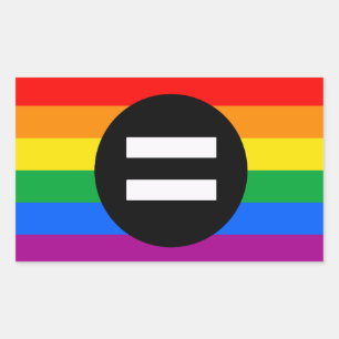 Pegatina Rectangular Bandera de Derechos Gay