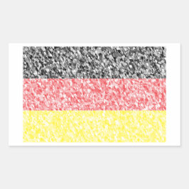 Pegatina Rectangular Bandera de Deutschland - Bandera de Alemania