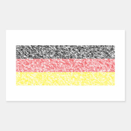 Pegatina Rectangular Bandera de Deutschland - Bandera de Alemania