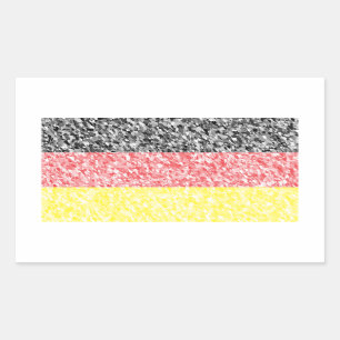 Pegatina Rectangular Bandera de Deutschland - Bandera de Alemania