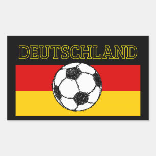 PEGATINA RECTANGULAR BANDERA DE DEUTSCHLAND   FÚTBOL