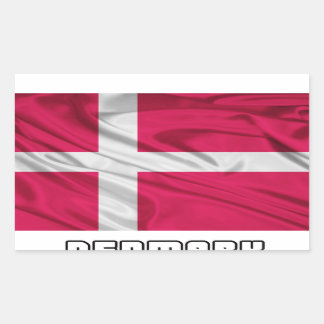 Pegatina Rectangular Bandera de Dinamarca