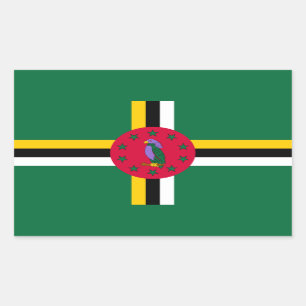 Pegatina Rectangular Bandera de Dominica
