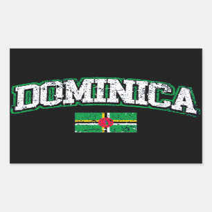 Pegatina Rectangular Bandera de Dominica