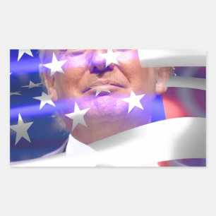 Pegatina Rectangular bandera de donald trump